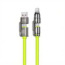 4合1 USB充電線，最大輸出 240W 多功能 USB-C 快充線。配備 Type-C/USB-A/Lightning 接頭，相容 iPhone 16/15/14/13、Galaxy 及其他設備。240W 最大 4合1 快充線，雙介面設計，支援三種充電模式：USB-A/Type-C/Lightning。適用於 iPhone 16/15/14/13/12/11 Pro Max - 彩色 - 查看 8