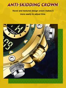 NAVIFORCE Luxury Men Quartz Watch Military LED Digital Waterproof Wristwatch Sport Chronograph Male Clock - Gold - View 10