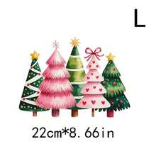 1 pièce/2 pièces/3 pièces Autocollants de transfert de chaleur d'arbre de Noël colorés, boostez instantanément l'ambiance de Noël, applicable aux t-shirts/masques/jeans/sacs à dos, lavable en machine, décalcomanies unisexes DIY