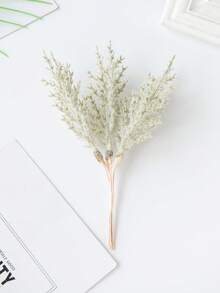 1/3/5/200PCS (6pcs Head) Autumn Decoration Mini Cedar Artificial Flowers Lavender Bouquets Silk Christmas Decoration Pine Needles Fake Plants Mini Tree Branch Birthday Party Decorations Wedding Flower Baskets Bride Holding Flowers Home Furnishings Dining Rooms Bedrooms Windowsills Vases For Decorations Outdoor Gardens Start Of School Season - Green - View 3