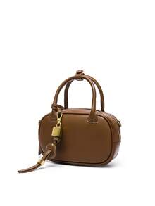 Dedoo 包包手提包偏好包型2025新款小众复古撞色手拎小包搭配洋气斜挎帆布小包单肩保龄球包