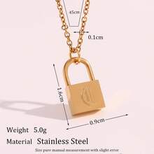 Ins Fashion Versatile Necklace Hip-Hop Multi-Layer Stainless Steel Letter Concentric Lock Necklace - Chữ H - Xem 2