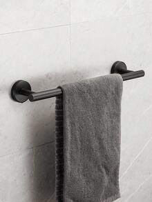 Juego de colgadores de almacenamiento para baño - Kit de colgadores para baño - Toallero de acero inoxidable negro - Gancho multifuncional - Estante para papel higiénico - Vaso de lavado de vidrio - 1 pieza