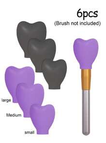 3pcs/Set Heart-Shaped Silicone Makeup Brush Protectors, Anti-Dust Storage & Protection Case, Brush Guards To Prevent Frizz,Makeup Brush Dust Protective Cover, Suitable For Travel, Vacation,Makeup Table, Dormitory,Ideal For Women, Daughters, Sisters, Teachers