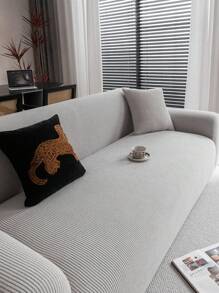 1 件经典浅灰色沙发套，高弹性，防尘防污，可机洗/手洗家具保护套，适合日常使用，适合 3/4 座沙发（多种尺寸可选）