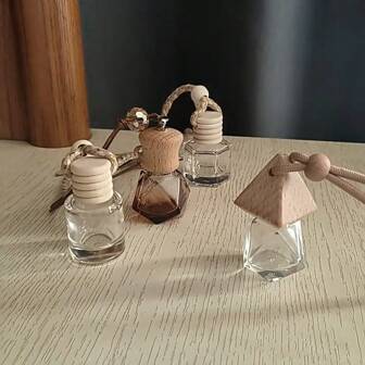 10pcs Multi-Purpose Car Air Freshener Bottle, Hanging Decoration Air Freshener Sub Bottle, Car Mounted Fragrance Glass Empty Bottle, Car Mounted Fragrance, Suitable For Cars, Bedrooms, Living Rooms, Bathrooms, Balconies, Wardrobes And Other Places, Perfect Household Decoration Necessities