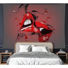 Feelacle Rock And Roll Tapestry 60" X 40" Rock`N`Roll Wall Hanging Party Decorations Home Decor For Bedroom Living Room Dorm (150 X 100cm) : Home & Kitchen - Người tình hôn gợi cảm - Xem 4