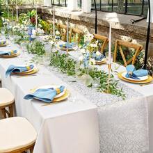 1pc Silver Metallic Mesh Table Runner 11"X108", Rectangular Tablecloth Decor Suitable For Wedding, Birthday, Bridal Shower, Reception, Party, Home, DIY Daily Decoration