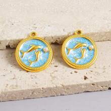 1pc/2pcs Luxury Delicate 304 Stainless Steel Electroplated Pendant Charms, Suitable For DIY Jewelry, Jewelry Making, Crafts - Ocean Life, Cherry, Flower Designs - Color - View 28