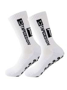 4/10 双男式足球袜，防滑运动袜，带缓冲垫，适合足球/篮球/曲棍球 - 彩色 - 查看 4