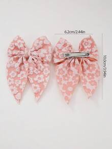 10pcs/Set Girls Floral Embossed Texture Bowknot Hair Clips, Cute Hair Accessories For Daily Use - Multicolor - View 4