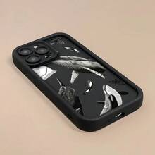 Funda de Teléfono con Patrón de Ballena Oceánica de Moda, Protección Completa del Cuerpo, Cubierta de TPU Antigolpes, Color: Negro, Compatible con Apple Series 16/15/14/13/12/XS/X//8/Plus/Pro/y  A05/A15/A25/A35/A53/A54/A55/S23/S24/S25, Unisex - Colores mixtos - Ver 7