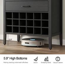 Wine Bar Cabinet, 71" Tall Arched Storage Cabinets With Door, Liquor Bar Cabinet, Whiskey Station With Wine Rack & Glass Holder,  Liquor Cabinet For Home