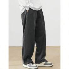 Men's Solid Color Casual Everyday Trousers Men's Streetwear Pants, Boy Friend Gifts, Back To School - 深灰色 - 查看 3