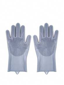 1/2/4 双耐用硅胶仿皮厨房清洁洗碗手套，防水，适用于家务、洗菜、洗碗，厚实耐磨厨房手套 - 彩色 - 查看 14