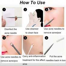 4-Piece Professional Blackhead Removal Set - Acne Removal Tools For Whitehead Acne Removal - Deep Cleansing And Skin Cleansing Tools For Acne Removal - Beauty Tools - 銀色 - 查看 3