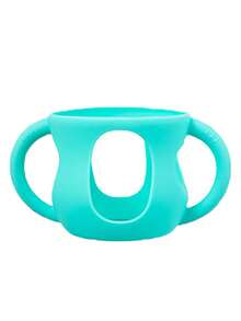 1个硅胶套，适用于天然玻璃婴儿奶瓶，硅胶材质，易握手柄，防摔保护，兼容4/8盎司玻璃瓶 - 彩色 - 查看 14