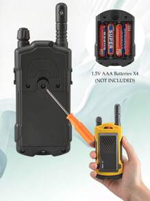 2 件逼真对讲机玩具套装，室内/室外远程无线对讲机，适用于露营、野餐、探险、男孩和女孩的礼物、圣诞节和万圣节，随机包含一些配件，不含电池 - 彩色 - 查看 9