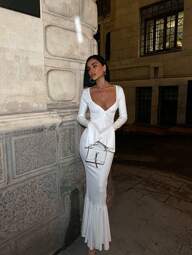 Abito lungo in tessuto da sub