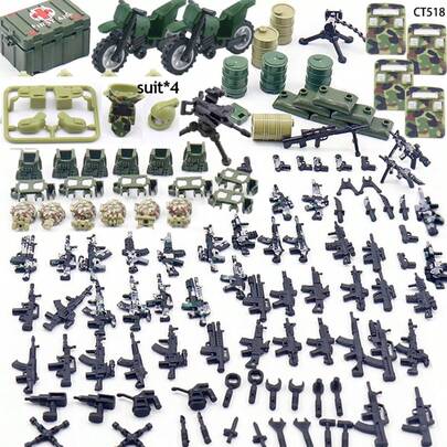 Militärische Simulation Kampf Mini Waffen Pack Gewehr Pistole Zubehör Baustein DIY Set Ausrüstung Zubehör Kit SWAT Soldat Figur