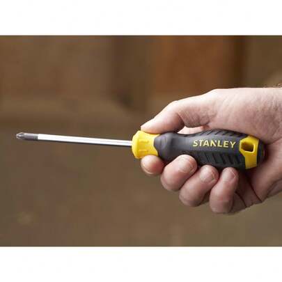 STANLEY Cushion Grip Screwdriver, Pozidriv Tip (Multi Colour) - (TK26285)