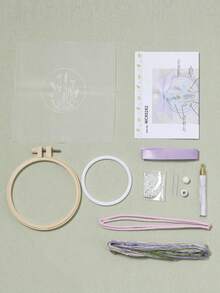 1 Set Kit de Bordado Floral, Manualidades de Punto de Cruz Hecho a Mano - Multicolor - Ver 4