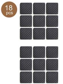 18 Peças Pequenos Protetores Antiarranhões para Móveis, Almofadas Adesivas Quadradas Pretas para Pés de Cadeira, Protetores de Piso, Pés de Borracha para Móveis, Almofadas para Pés de Mesa/Cadeira, Protetores de Piso para Cadeira, Almofadas de Proteção Silenciosa de Borracha para Pernas de Cadeira, Protetores Adesivos para Móveis Usados em Mesa, Porta, Cama, Sofá, Vaso
