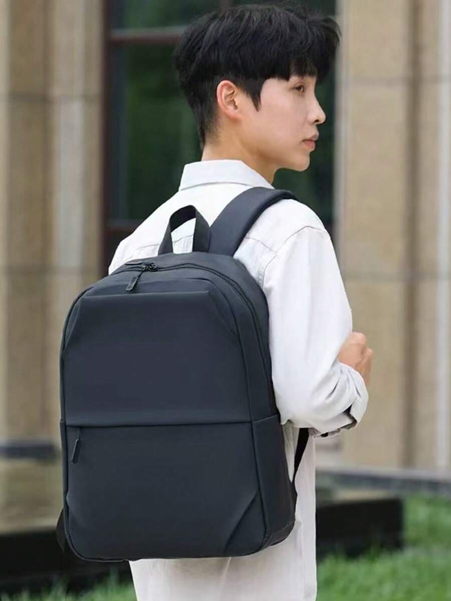 Men's Waterproof School Backpack, Stylish, Simple And Practical - Grey - View 1