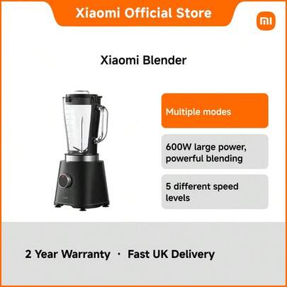 Xiaomi Blender UK Version – 600W High Power Smoothie Maker With 1.75L Large Capacity Jar 220–240V Multi-Purpose Kitchen Mixer For Shakes Soups Sauces Baby Food Ice Crushing Household Appliance
