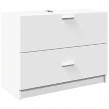 Sink Cabinet White 78x37x59 Cm Engineered Wood - White - View 3