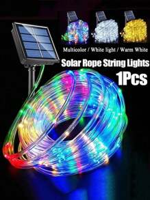 1pc Solar Rope Light, 600mah,Waterproof Outdoor, LED Fairy String Tube Lights For Party Garden Yard Home Wedding Christmas Thanksgiving Halloween Holiday Tree Decoration Halloween Christmas Thanksgiving Gift