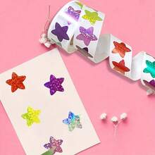 2Roll 1000pcs Colorful Laser Star Stickers Hand Decorated Christmas Holiday Birthday Party Gift Seal Label Stickers - Multicolor - View 9