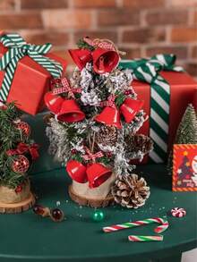 4pcs Iron Christmas Decoration Bells, 4 Different Colors, Decorated With Lace Mesh And Berry Patterns. They Have A Wind Chime-Like Effect, Creative Men's Gift, Personalized Gift, Suitable For Valentine's Day, Easter, New Year, For Both Men And Women. - Double-headed Bell - View 8