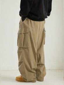 Men's Casual Fashion Cargo Pants With Multiple Pockets, For Autumn/Winter Spring - Khaki - View 5