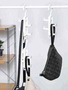 1/2/3 piezas Organizador de armario ahorrando espacio, Percha para bolsas colgantes sin costuras, Soporte para bufandas y corbatas, Estantería apilable para abrigos - Multicolor - Ver 4