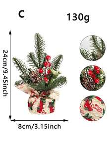 1PC Mini Christmas Tree, Christmas Pine Needle Bonsai, Christmas Desktop Fireplace, Home Decoration Christmas Decorations Room Decor Winter Christmas Decorations Home Christmas Gifts Christmas Decor - Christmas Tree - View 5