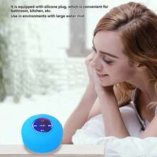 Bluetooth Shower Speaker Portable Bluetooth Speaker 360 HD Surround Sound Waterproof Wireless Speaker With Suction Cup Colorful LED Lights Built-In Mic Shower Radio For Party Travel Beach