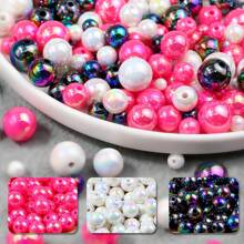 200/400/600pcs Assorted Colorful Plastic Rainbow Pony Beads, Loose Perforated Beads For Jewelry Making DIY Accessories, Bracelet Necklace Handmade Craft Supplies - Mixed Large Hole Beads [FZ237] - View 15