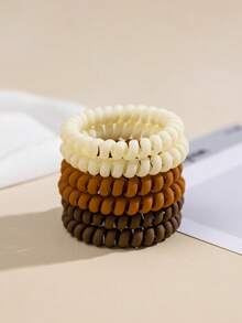 6PCS Matte Gradient Multicolor Spiral Hair Ties Set, Scrunchies For Hair No Damage Elastic Hair Ties Accessories, Women's Seamless Ponytail Holders, Korean Style Cute Hair Ties (Pink Blue Purple Orange Brown Black), Hair Elastics, Hair Rubber Bands, Hair Rope, Elastic Hair Tie, Beautymakeup, Hair Accessories, Home Beauty Women Accessory Gifts ,Head Piece