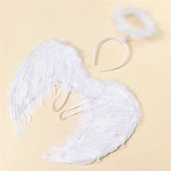 Angel Wing Costume Accessories, Angel Leader - Suitable For Christmas, Halloween, Parties, Role-Playing And Other Costume Accessories. Angel Feather Wings, Performance Props, Halloween Party Supplies
