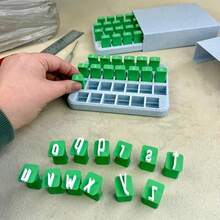 1 Set Uppercase & Lowercase Letter Clay Stamp Set, Handmade DIY Letter Molds | Small Embosser | Polymer Clay Stamps, Suitable For DIY Projects, Multi-Purpose Embossing Tool Kit - Multicolor - View 2