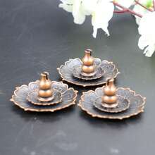 Mittelgroßer Lotus Sanbaoxiang Räucherständer aus Legierung, Zen-Stil Räucherhalter, buddhistisches Zubehör, Heimdekoration für Meditation, kreatives religiöses Geschenk, für den grenzüberschreitenden Handel