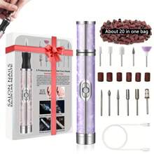 Type-C Ladegerät Nagelpflegemaschinen-Set, mit 11 Polierspitzen und 26 Schleifscheiben, tragbares elektrisches Maniküre- & Pediküre-Werkzeug, geruchlos langanhaltend Lithium-Akku, inklusive Nagelfeile und Nagelhautschiebers, unverzichtbar für Zuhause & Salon, tolles Geschenk für Frauen