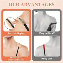 4pcs Bra Invisible Anti-Slip Fixed Shoulder Strap Anti-Drop Seamless Magic Shoulder Pads Thin Silicone Pressure Relief Shoulder Pads Anti-Slip Stickers Anti-Slip Shoulder Anti-Drop Seamless Pressure Relief Invisible Stickers - 4 Skin-toned Items - View 7