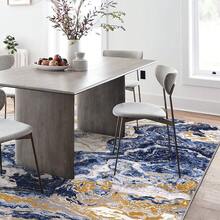 Waschbarer, moderner abstrakter Teppich, rutschfest, niedriger Flor, weicher, zeitgenössischer Überwurf, Bodenbelag, faltbarer Innenteppich für Wohnzimmer, Schlafzimmer, Spielzimmer, Kinderzimmer