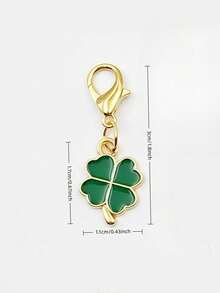 10 pièces Porte-clés trèfle à quatre feuilles porte-bonheur, pendentif porte-clés trèfle, cadeau parfait pour la Saint-Patrick, la remise des diplômes, le mariage, les cérémonies et la décoration de sacs d'emballage. Avec porte-badge et accessoires de voiture. - vert - Voir 5