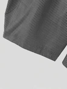 INCERUN Mens High Waist Zipper Striped Casual Loose Wide Leg Trousers Long Harem Pants Bottoms - 黑色 - 查看 10