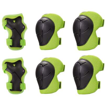 6PCS Kids Safety Pads - Adjustable Knee, Elbow & Wrist Guards With Breathable Mesh & Ergonomic Design For Ages 5+ Years Old Boys&Girls, Cycling Accessories | Ergonomic Safety Gear | Durable Safety Pad