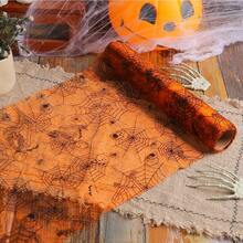 1 pieza Tapete de mesa con encaje de telaraña y murciélagos de Halloween, cubierta decorativa para mesa de fiesta - Multicolor - Ver 6