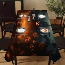 1/20 szt. obrusów z motywem Halloween, obrus z motywem dyni w stylu Horror, trwały, prostokątny obrus z poliestru, antypoślizgowy, do kuchni rodzinnych, na balkony i tarasy, dekoracja na imprezę Halloween - Wielokolorowe - Zobacz 8